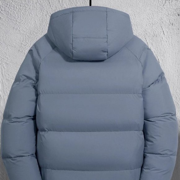 Dusty Blue Mens Puffer Coat - Picture 3 of 7
